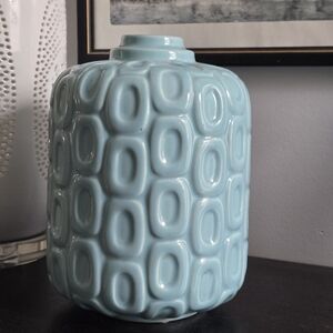 Ceramic Vase, Light Aqua Blue
